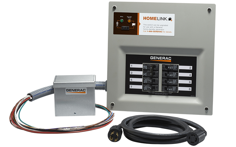 Generac Homelink™ 30A Manual Transfer Switch with Aluminum PIB and Cord Generac Homelink™ 30A Manual Transfer Switch with Aluminum PIB and Cord